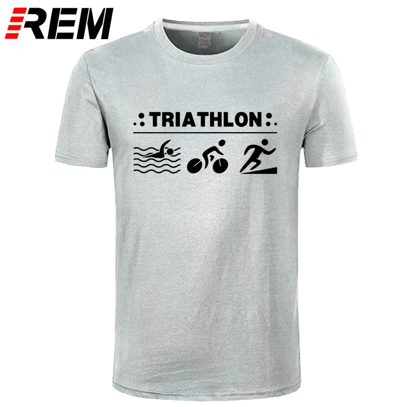 REM Harajuku Триатлон Ironman Finisher Cycle Runer Swimer печатная Футболка бутик Мужская футболка Повседневная унисекс Топы тройники - Цвет: gray black