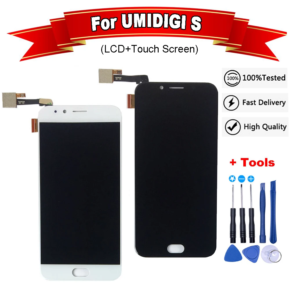 Для UMIDIGI S ЖК дисплей с сенсорным экраном дигитайзер 100% протестированный