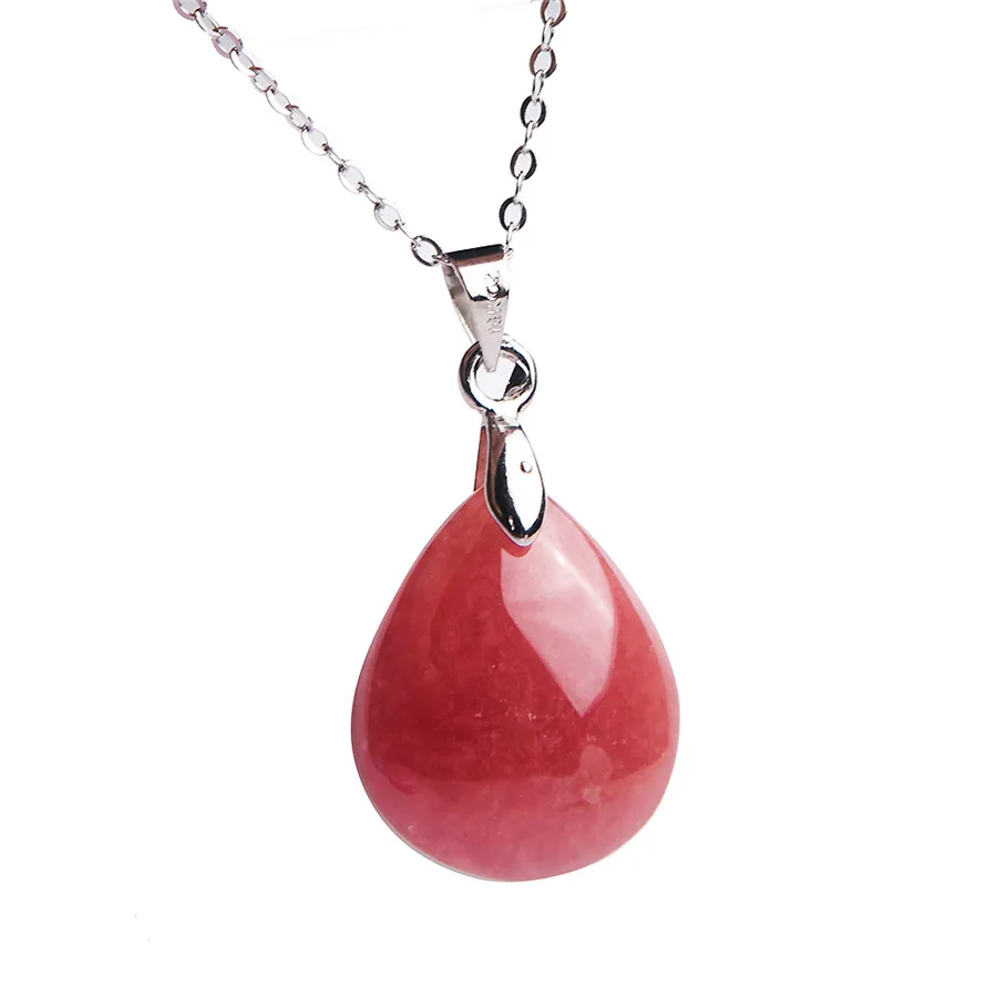 

2019 Newly Arrival Women mm Genuine Natural Rhodochrosite Gems Stone Red Waterdrop Teardrop Charms Necklace Pendant Bead