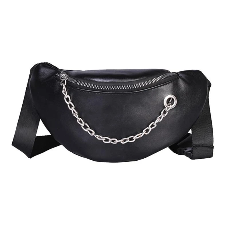 

Women Waist Bags Fanny Pack Glitter Belt Chest Bag Small Shoulder Bag Lady Belly Belt Bags Waist Pack Purse(Black)