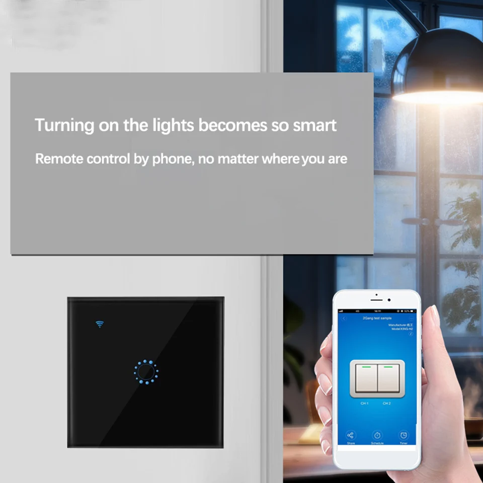 Черный ЕС/Великобритании Smart Wi-Fi настенный сенсорный выключатель 1/2/3 Стекло Панель светильник выключатель Ewelink приложение Голосовое управление от Alexa Google Home