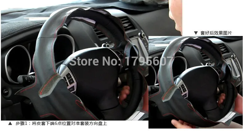 Автомобильный Стайлинг DIY ручной работы кожаный чехол на руль из натуральной кожи для Mitsubishi Outlander ASX Lancer Pajero