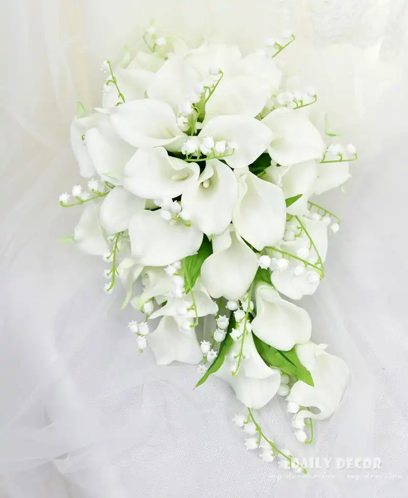 New Long Artificial Pu Calla Lily Bell Orchid Teardrop Shaped