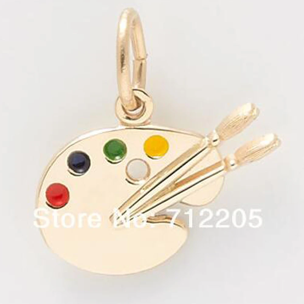 

Multicolor Artist Paint Palette and Paint Brush Charms DIY Pendants