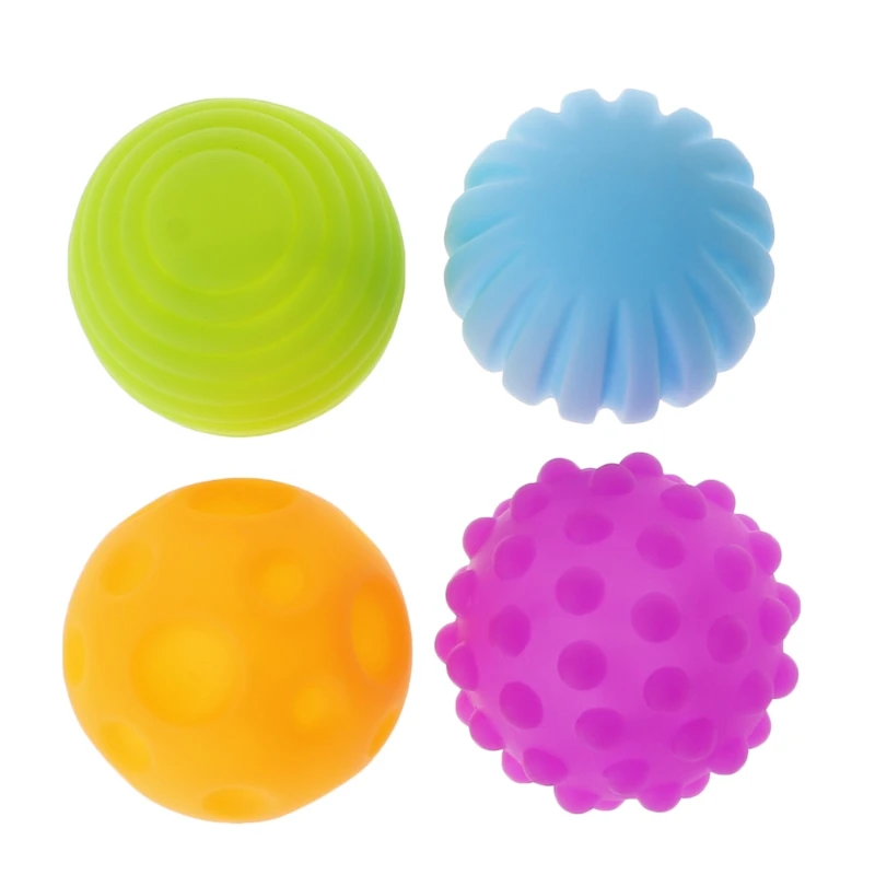 

4pcs/set Multi Textured Sensory Soft Balls Squeeze Sound Baby Kids Toys Adult