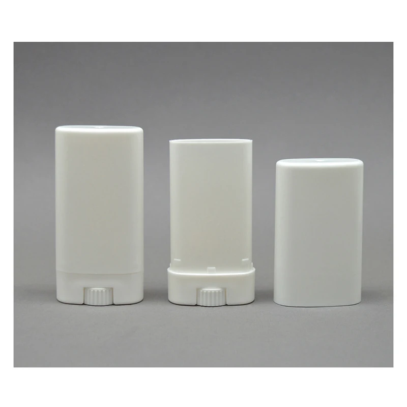 

Plastic Empty Oval Lip Balm Tubes Portable Deodorant Containers Clear White Lipstick Fashion Lip Tube Refillable Bottles