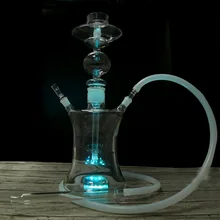 USA local fedex fast shipping High quality led art glass hookah shisha narguile with led light Russia chicha smoking ice fruite