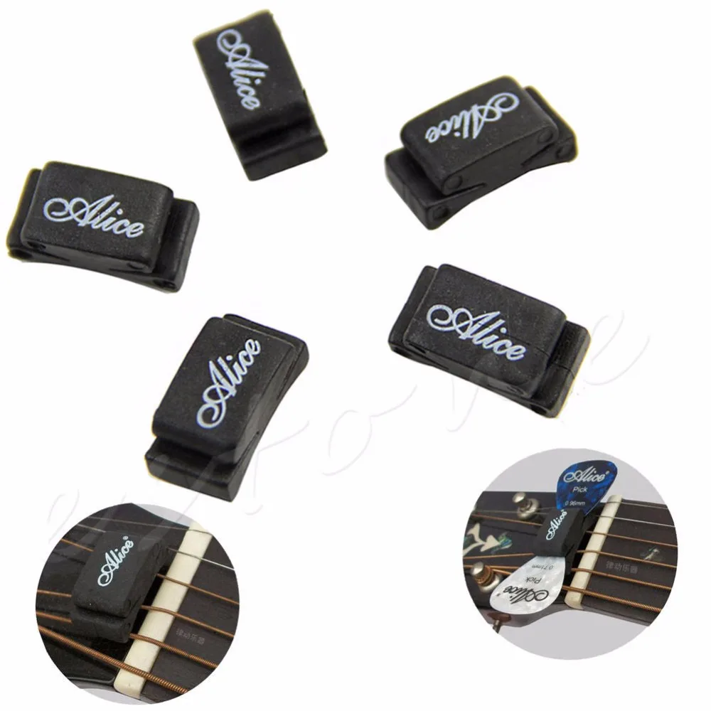 New 5pcs Rubber Pick Holder Fix on Headstock for Guitar Bass Ukelele