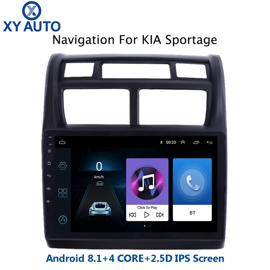 Perfect 9 inch 2.5D IPS Tempered HD multi-touch screen Android 8.1 NAVI for KIA Sportage 2007-2013 with Bluetooth USB WIFI support SWC 0