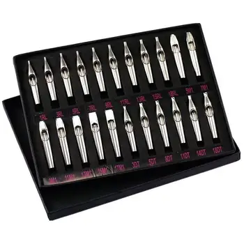 

Tattoo Tips 304 Stainless Steel Tattooing 22pcs Nozzle Tattoo Tip Needle Tatoo Tube Kit for Coil Rotary Body Art Tattoo Ink