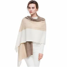 Женский шарф из натурального козьего кашемира, высококлассные вязаные шарфы 170*75 см, 3 цвета, мягкие, приятные на ощупь шарфы