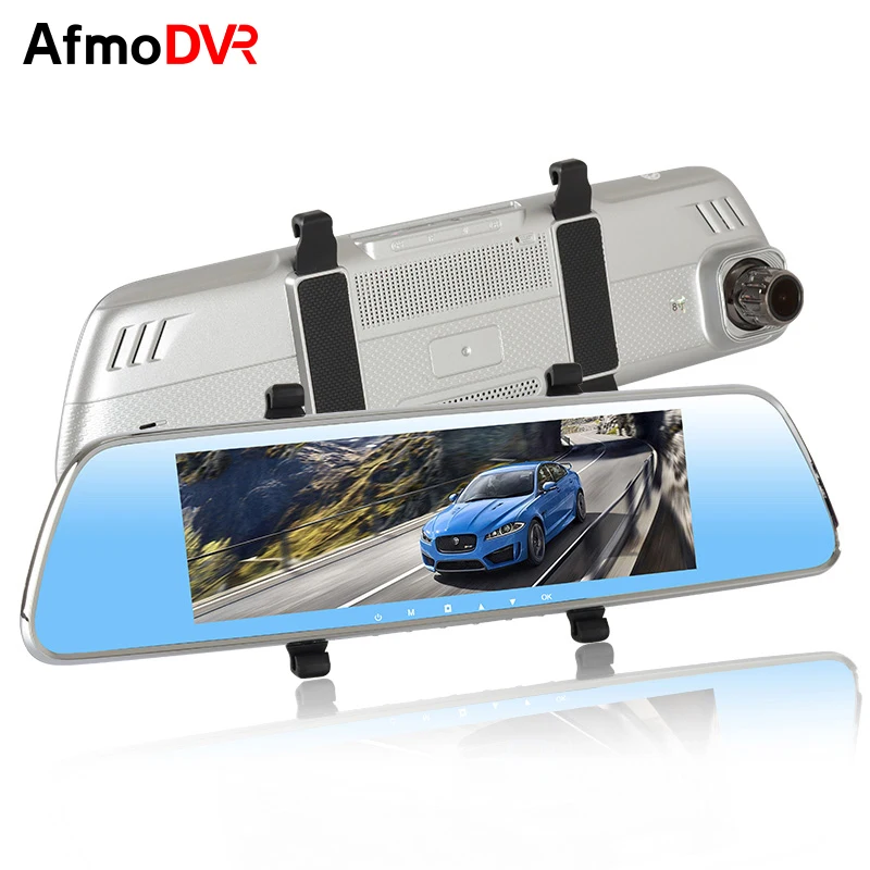 

AmfoDVR 8 Inch Touch Screen Car DVR Full HD 1080P Dual Lens Camera Rearview Mirror Video Recorder Dash Cam Auto Camera Recorder