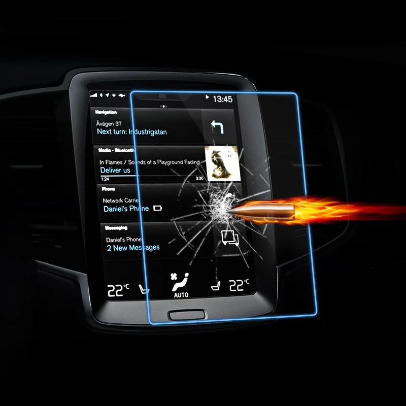 Стальная Защитная пленка для экрана GPS навигатора Volvo XC60 XC90 S90 V90/CC