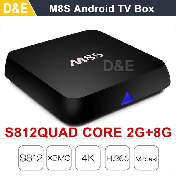 Бесплатная доставка оригинальный M8S Android Smart TV Box Amlogic S812 4 К 2 г/8 г XBMC Dual Band Wi Fi 4.4 media