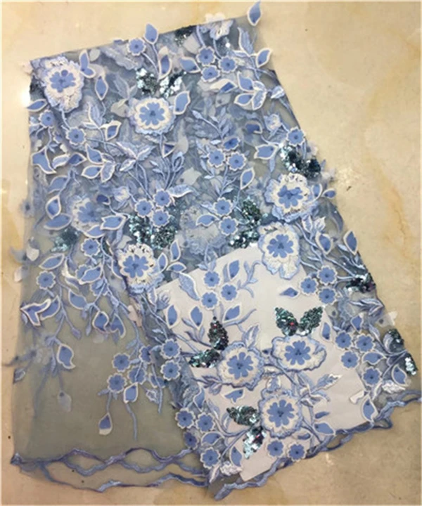 

A new French design of lace lace fabric with a sheer lace dress with delicate sequined embroidery