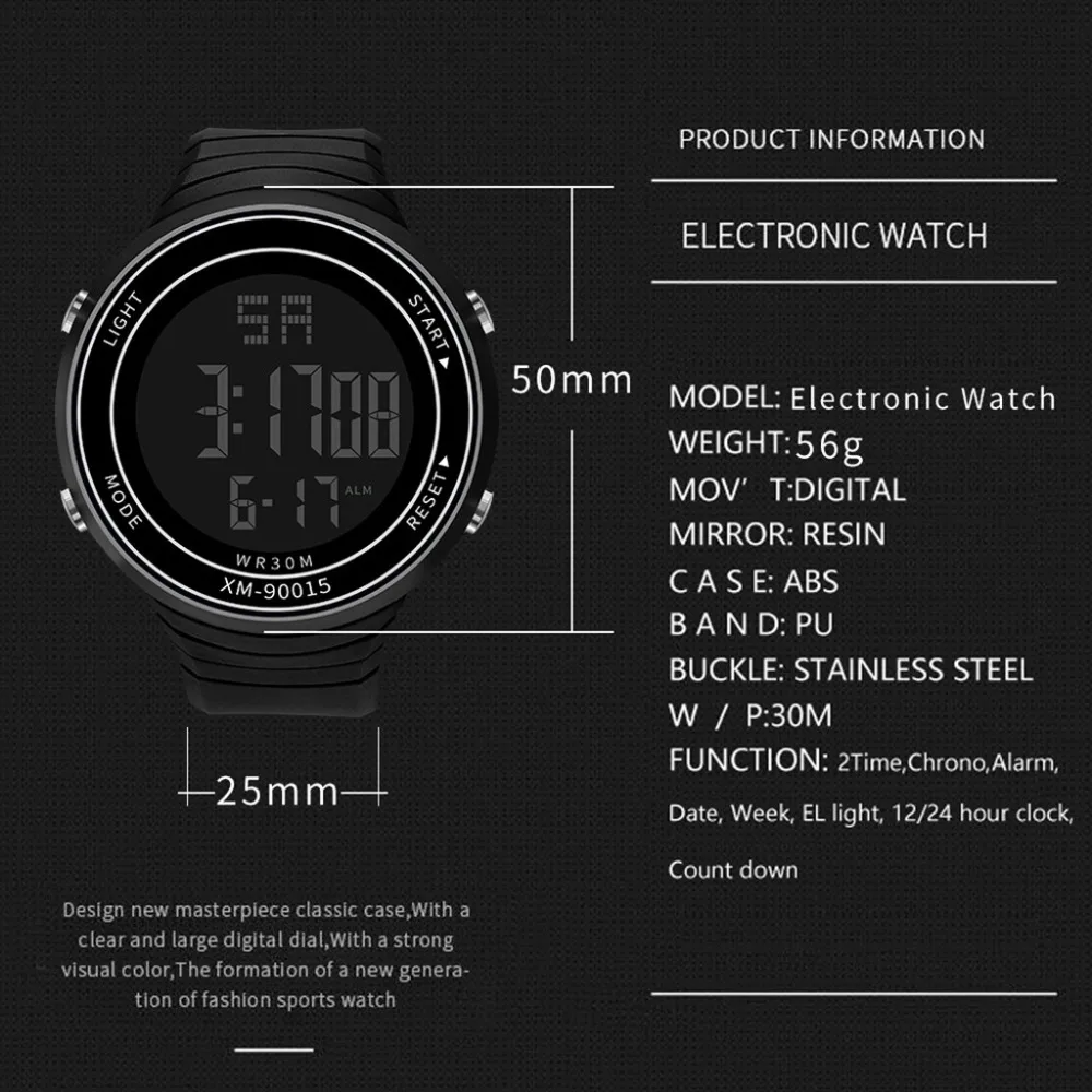 Duobla часы мужские унисекс модные светодиодный электронные спортивные часы калории шагомер хронограф уличные часы skmei relogio подарок p