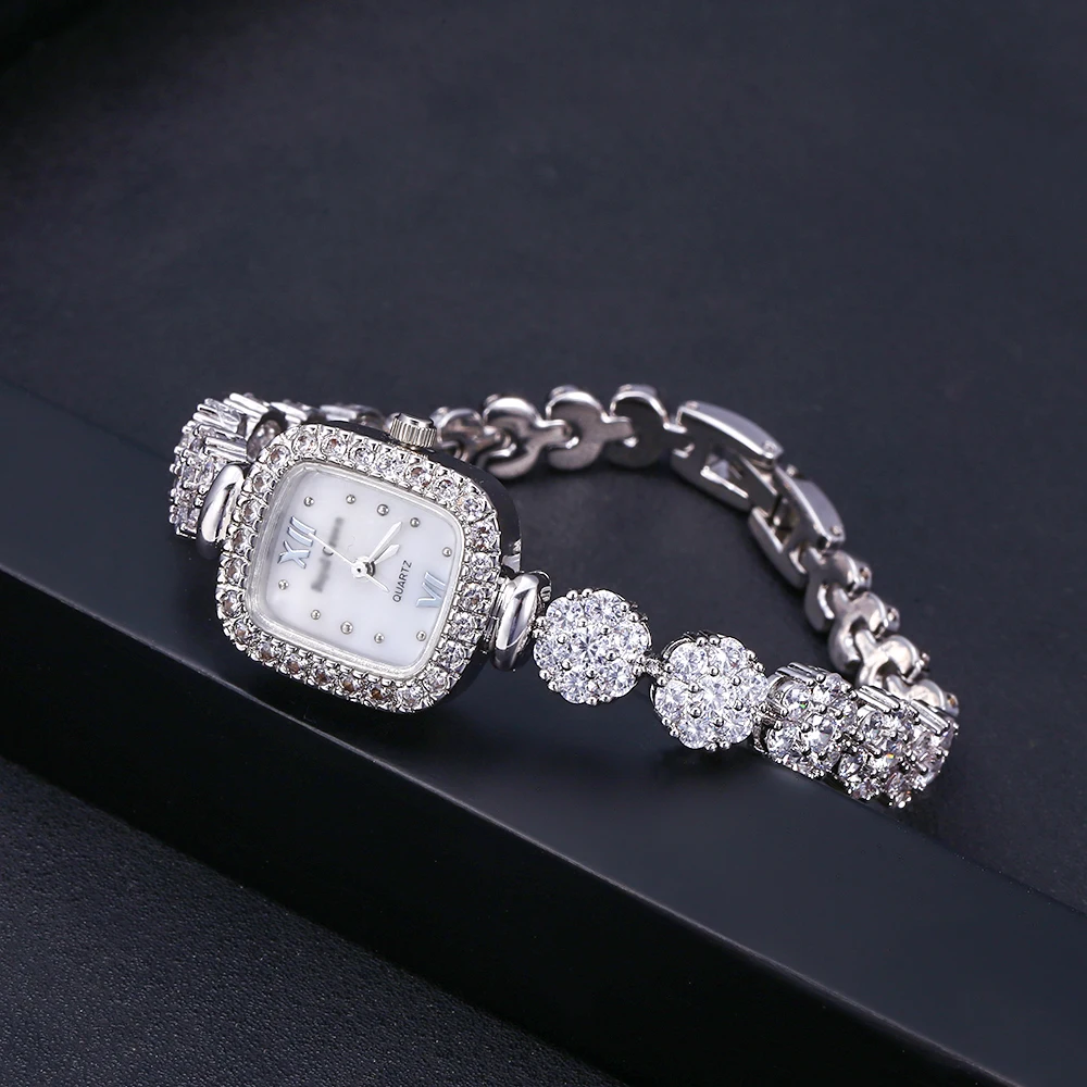 

New design AAA Zircon Elements Leaf Austrian Crystal Bracelet Watch for Wedding Party Fashion Jewelry WOMEN ACCESSORY