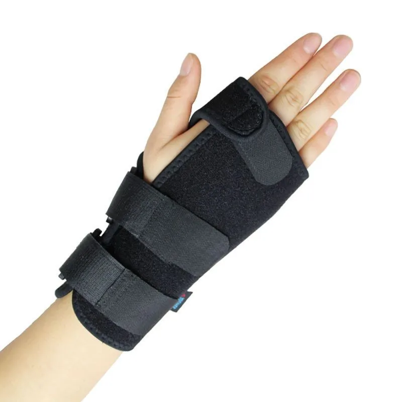 Стабилизатор ладони шина Brace перчатки Sprain Открытый Бег черный Регулируемый левый и правый браслет