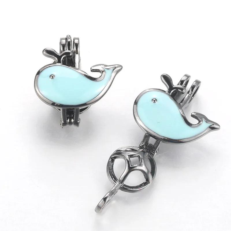 5pcs Black Whale Pearl Cage Locket Pendant Jewelry Making Bead Necklace Aroma Essential Oil Diffuser Box For Oyster | Украшения и