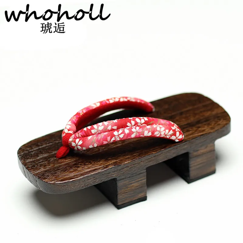 

WHOHOLL Women Sandals Wooden Japanese Geta Floral Flip-flops for Female Cosplay Two-teeth Platform Sandals Clogs Slippers