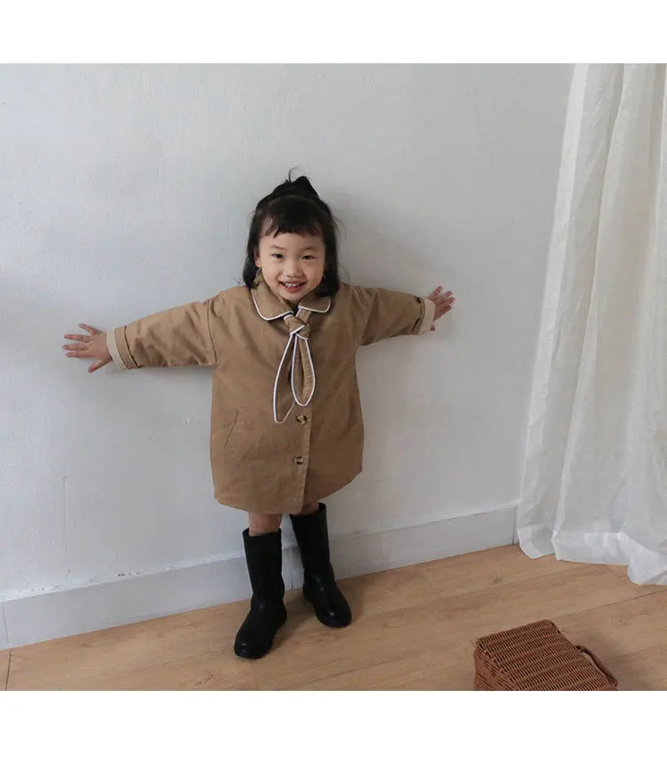 Korean Style Girls Coat Fashion Autumn Long Sleeve Baby Kids Jacket 1-6 years