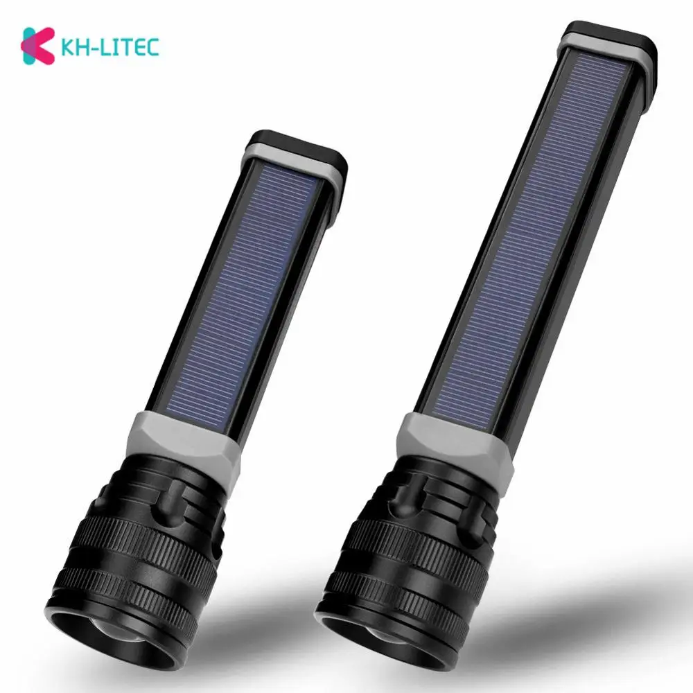 3 Modes Solar USB Flashlight Led Outdoor Aluminum Emergency Torch Zoomable Portable Lamp Camping Hunting Lantern | Освещение