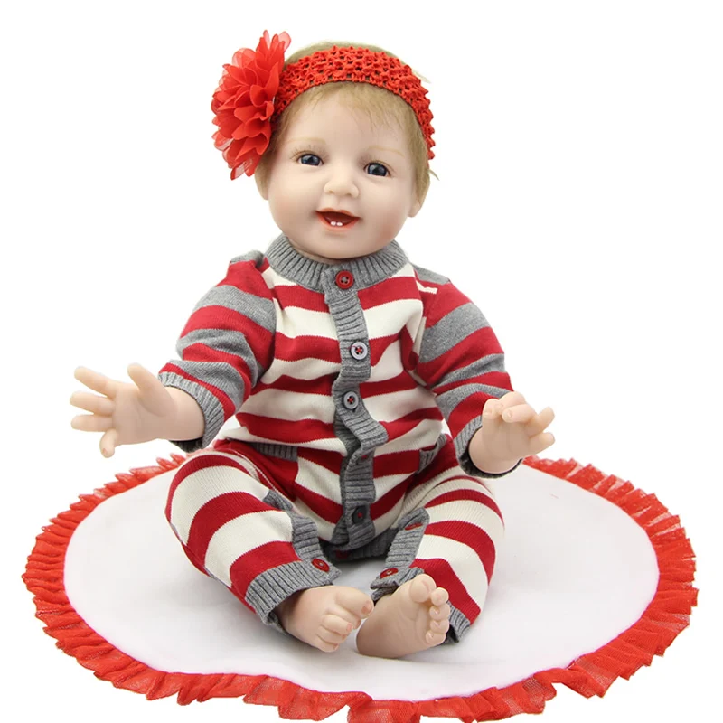 NPK Collection Reborn Babies Soft Silicone Newborn Doll Baby Real Looking Girl Dolls 22Inch Christmas Birthday Gift For Children