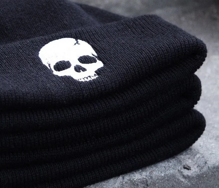 New Fashion Autumn And Winter Men Women Wool Cap Punk Hip-hop Skull Bone Knitted Hat Beanies Skullies Casual Mask Warmer Gorros