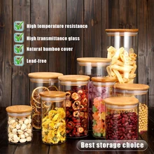 Contenitore per cereali vasetti di vetro lattine sigillate con coperchio cucina bottiglie per la conservazione degli alimenti barattoli per spezie in vetro banche di stoccaggio scatola da tè