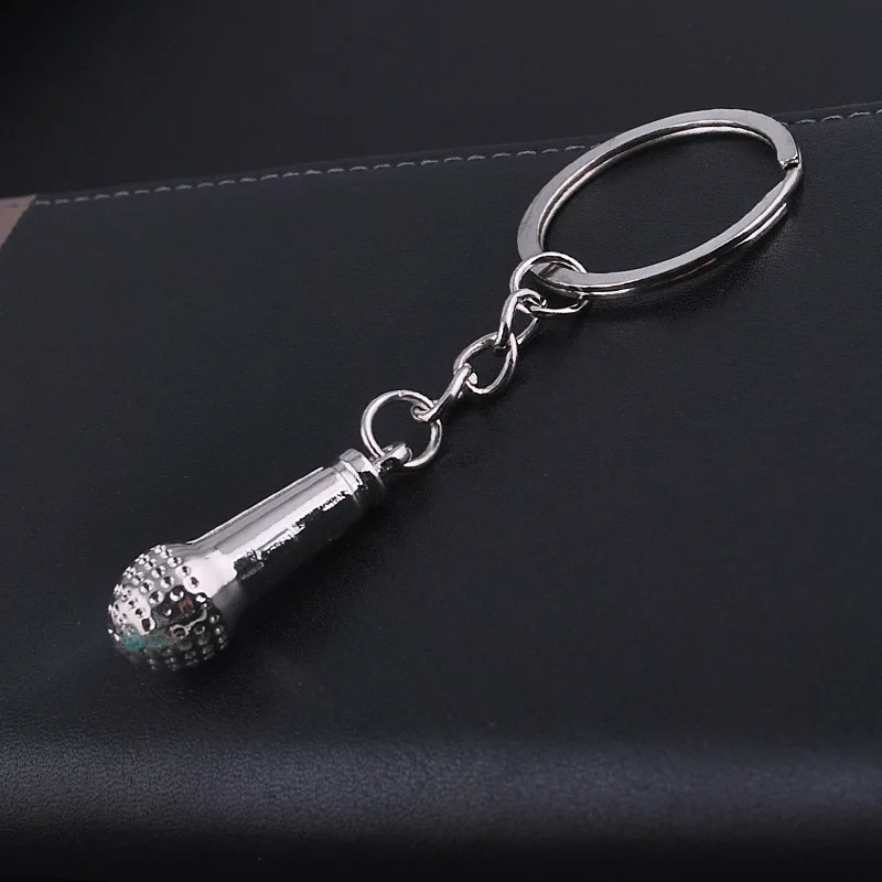 Лучший подарочный металлический брелок для ключей кулон «микрофон» Автомобильный держатель для ключей модный брелок мини милая сумка Шарм аксессуары K1718