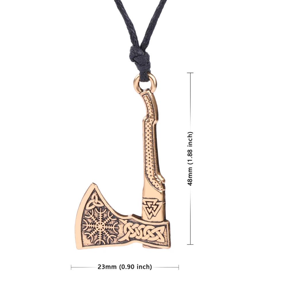 بلدي شكل 2 الألوان فاسق تميمة الفأس قلادة قلادة حبل سلسلة البوصلة الشمال الفايكنج Vegvisir و الغراب جواهر ذات طابع شخصي