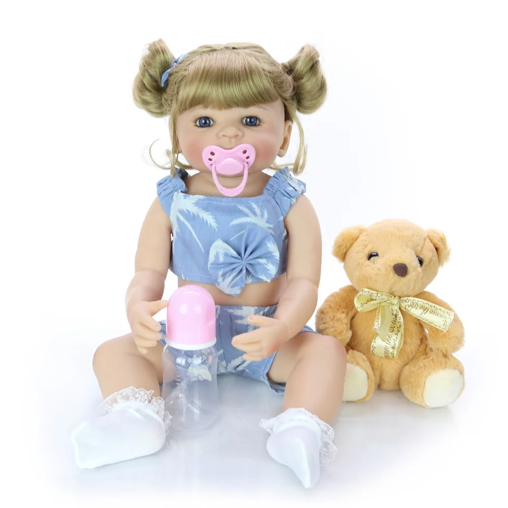 Полностью силиконовая кукла reborn игрушки 55 см bebes silicona completo bonecas realista модные куклы
