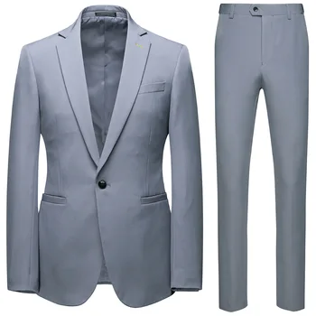 

XF116 New Fashion Business Leisure 2-piece Groom's Best Man Wedding 2-button Plazer Mens Suits with Pants