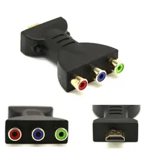 Позолоченный HDMI в 3 RGB RCA видео аудио адаптер AV компонентный преобразователь 720P 1080P цифровой сигнал для HDTV DVD