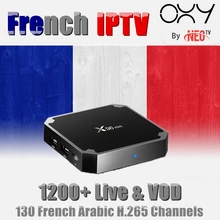130 IPTV Francês X96 mini 4 k H.265 Android 7.1 Caixa De TV com 1200 + NEO Bélgica HDMI 2.0 x96mini Smart tv IPTV Árabe IP TV caixa