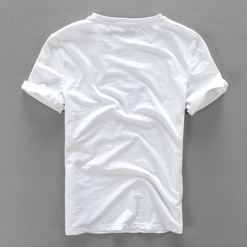 Новое поступление, Черная Мужская футболка, летний льняной Топ, Мужская футболка с круглым вырезом и вышивкой, льняная футболка с коротким рукавом, мужская повседневная футболка