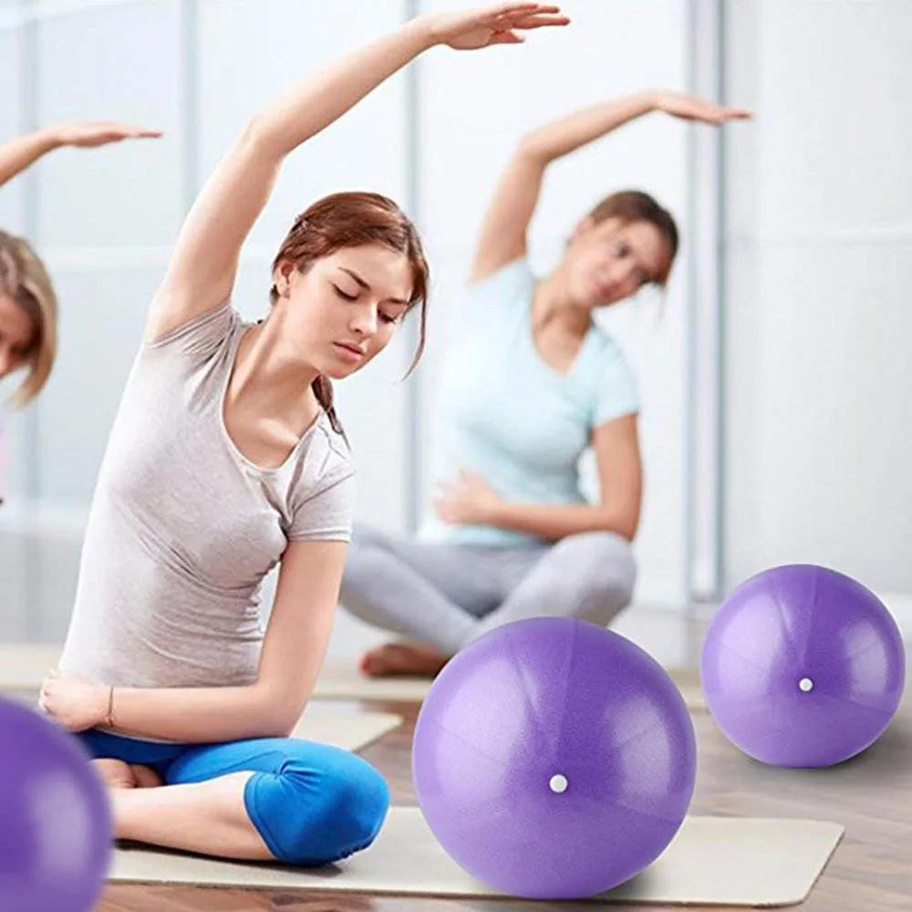 Mini Yoga Ball Fitness Small Exercise Pilates Balls with Inflatable Straw PVC 25cm Yoga Massage Ball Gym Home Stability Training