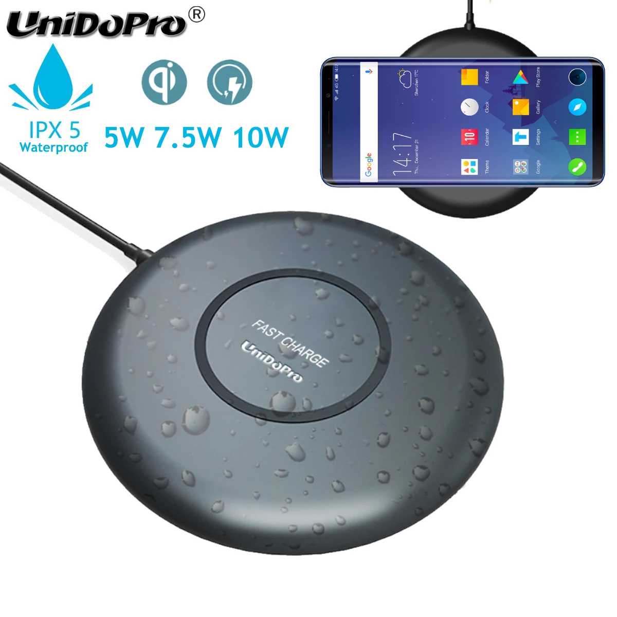 

IPX5 Waterproof 10W Fast Wireless Charger Pad for Kyocera DuraForce Pro 2 , KC-S702 , E6810 E6820 Qi Chargeur Induction