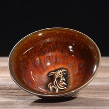 Непревзойденная чайная чашка temmoku, красивые керамические художественные кунг-фу чашки построить печь керамическая чашка чайная чашка чайные аксессуары