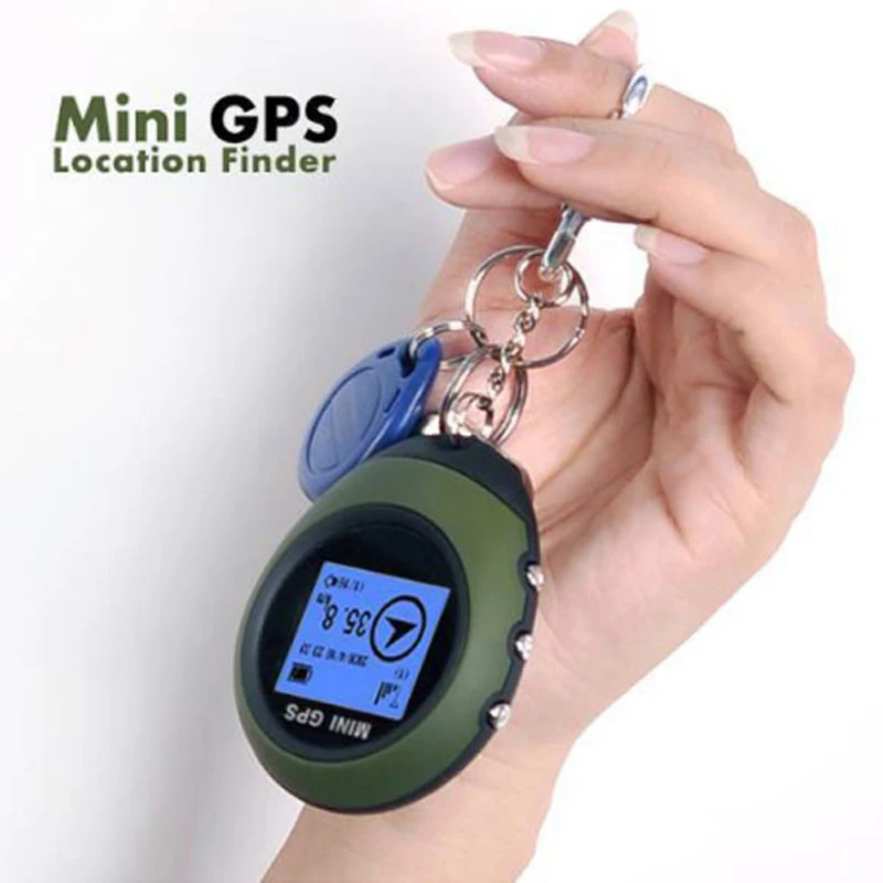 Podofo Mini GPS receptor de navegación localizador de mano Buscador USB recargable con brújula al aire libre deporte viaje llavero de mano