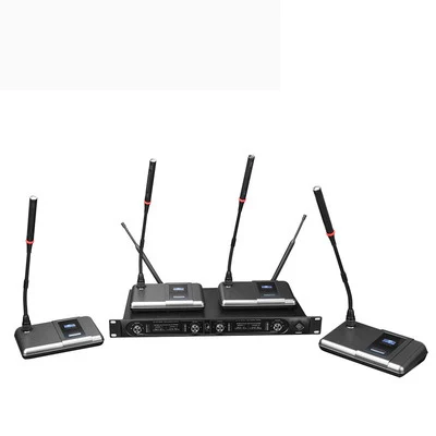 4-ميكروفون مكبر صوت للمؤتمرات اللاسلكية مع نظام مضخم الصوت Reciver 4-ميكروفون مكبر صوت للمؤتمرات اللاسلكية مع نظام مضخم الصوت Reciver