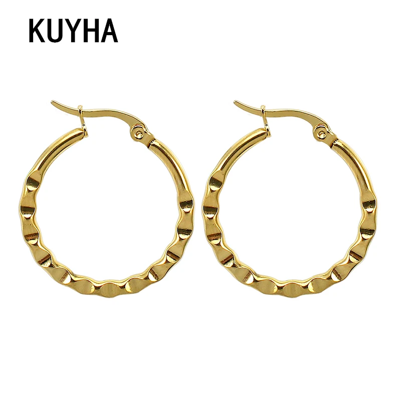 

Punk Round Hoop Earrings Geometric 21/27MM for Women Men Trendy Circle Normal Pendientes Party Jewelry