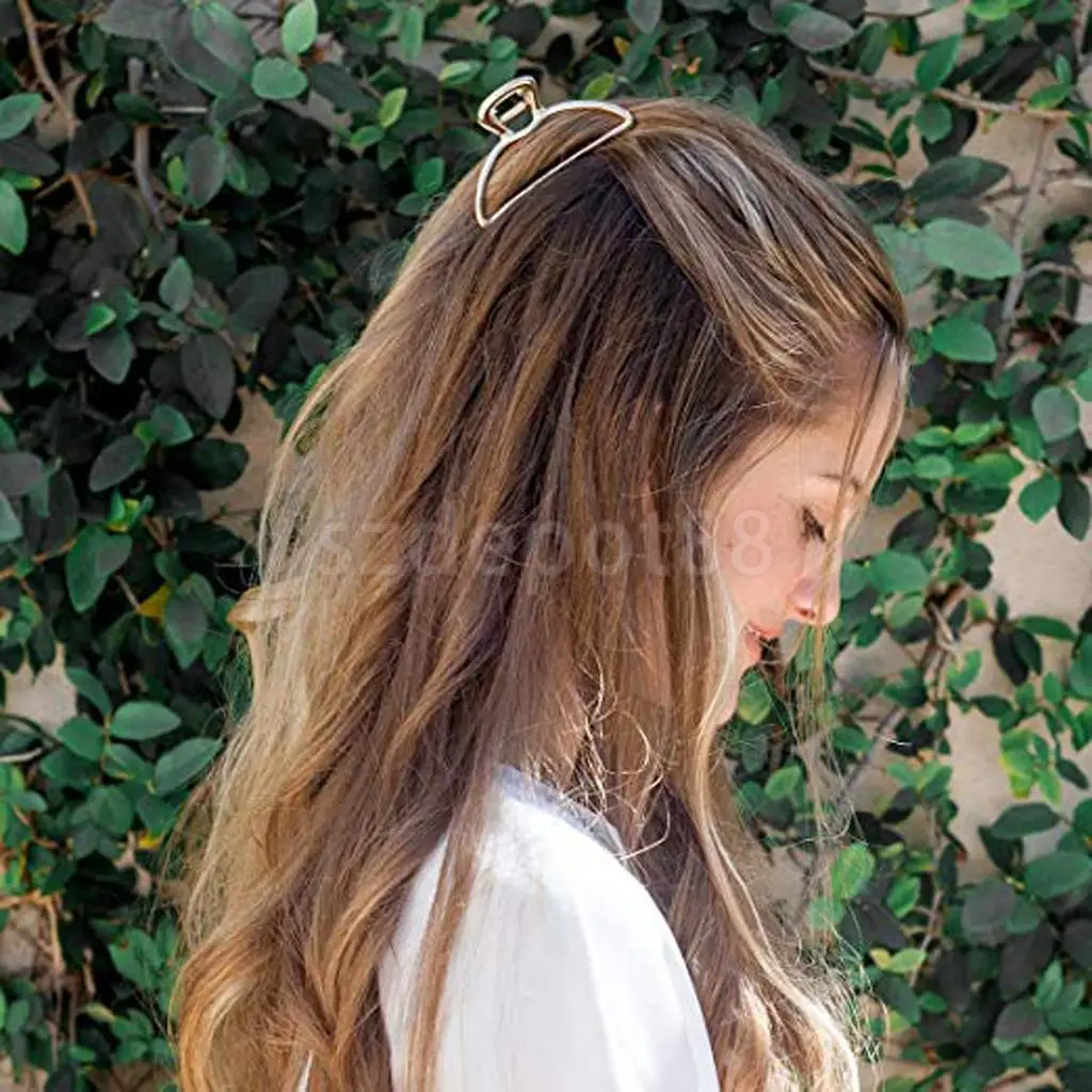 Hair Claw Large Grip Thick Hair Metal Jaw Clips Folding Clamp for Women Ladies