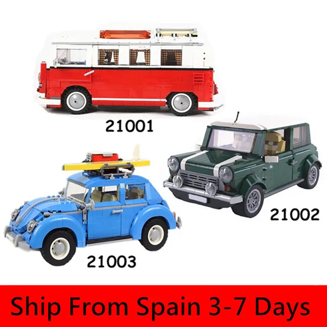 

Technic T1 Camper Construction Race Car Compatible 10220 10252 10242 Building Blocks Set Led Self-locking Bricks Kids Toys Gift