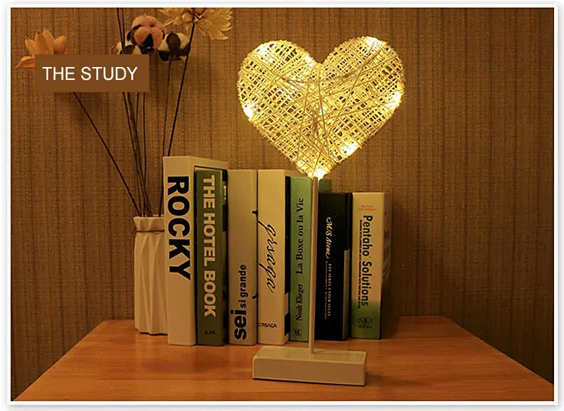 Night Table Lamp Hand-Crafted 40 cm LED Night Light Star Heart Love Shaped Lamp Battery Powered Girls Room Decorative New Year (21)