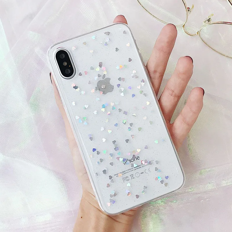 LACK-Fashion-Star-Phone-Cases-For-iphone-X-Love-Heart-Shining-Powder-Case-Bling-Glitter-Soft (3)