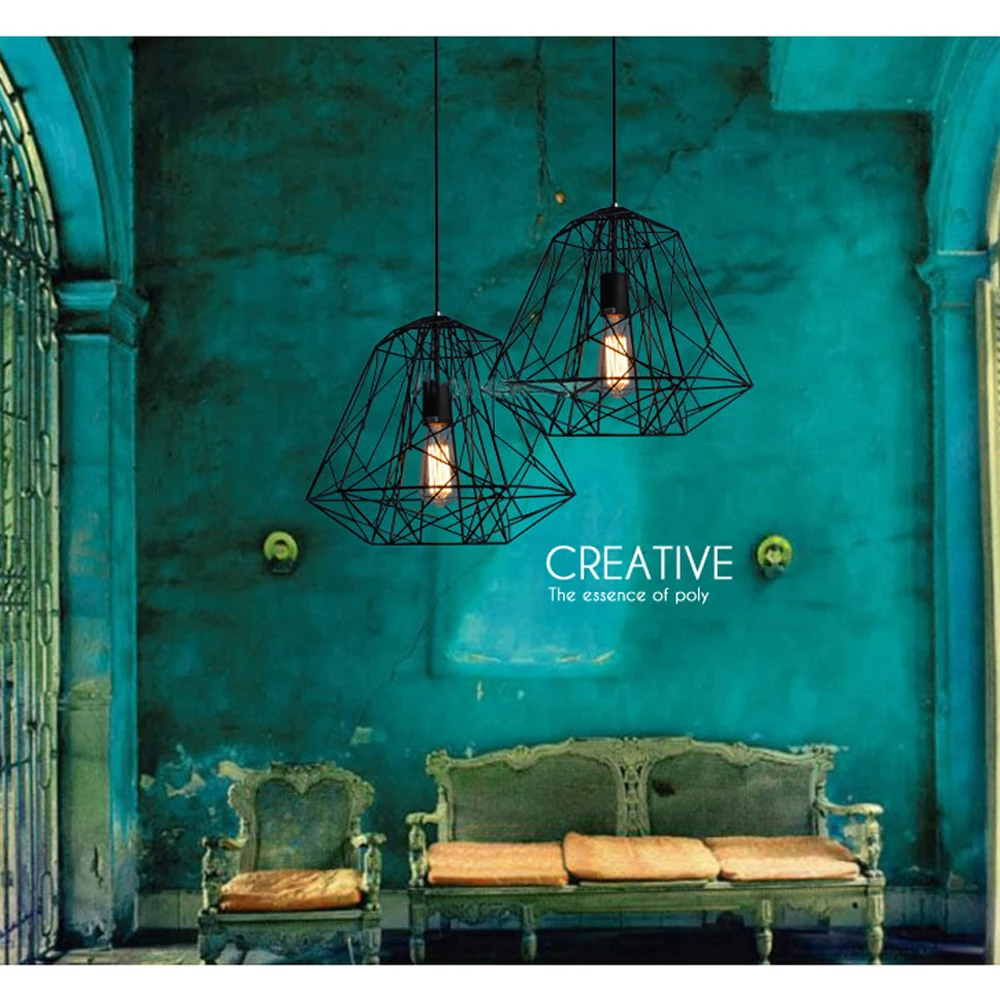 Cord Pendant Lights Vintage Industrial Lighting Bathroom Bar Hotel Kitchen Island Led Light Antique Ceiling Lamp Ce Metal Black
