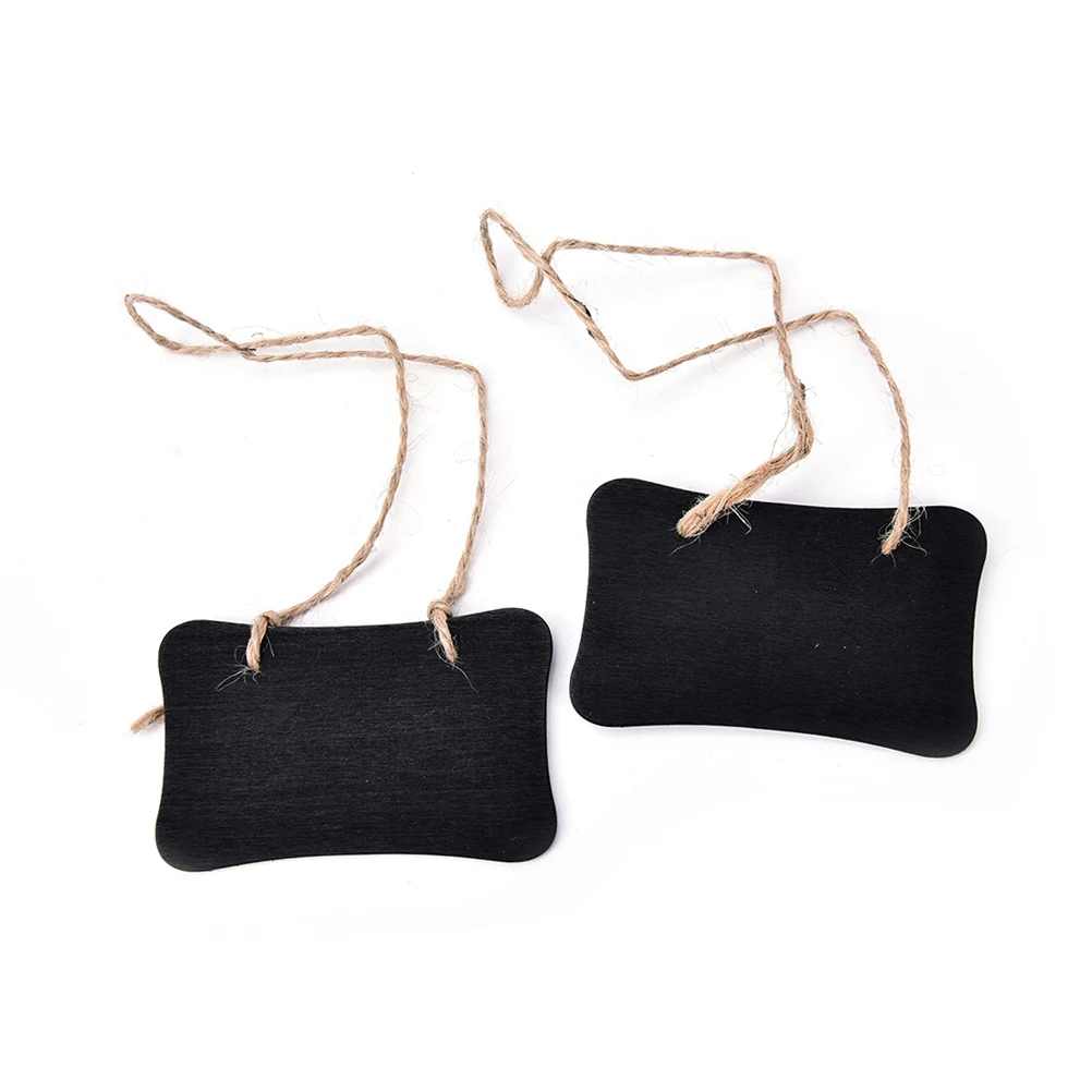 

2Pcs x Wooden chalkboard with hang string Mini Blackboard Chalkboard Pegs Clips Message Boards Stands Wedding Party Decoration