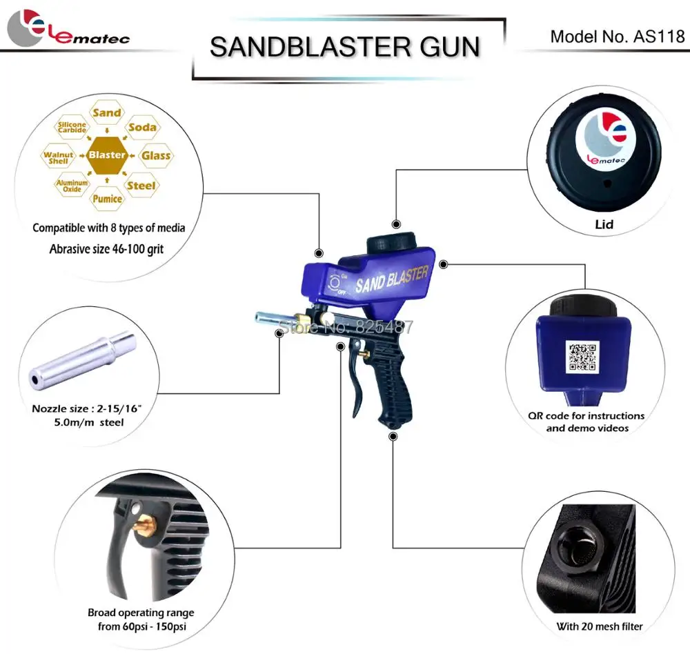 LEMATEC Защита от ржавчины воздушный точечный песок бластер гравитационный корм спрей Пескоструйный пистолет спрей инструменты воздушный абразивный инструмент