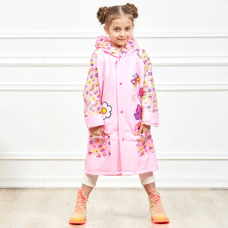 

Sale Lovely Children Raincoat Waterproof Inflatable Cap PVC Backpack Child Rain Coats Boy Girl Student Rainwear Capa De Chuva